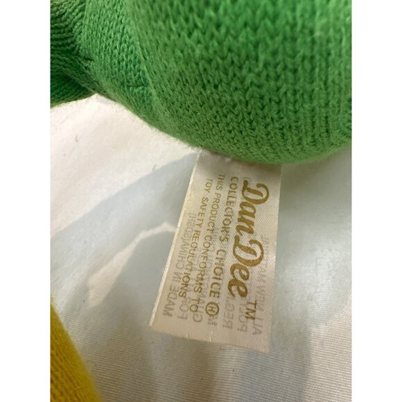 Dan Dee Knit Green & Yellow Frog Plush Toy With Embroidered Butterfly Design - Picture 7 of 7